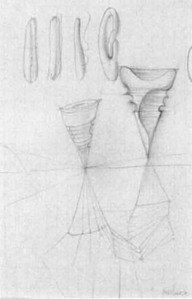 Study with ear and whipping top by Hans Bellmer