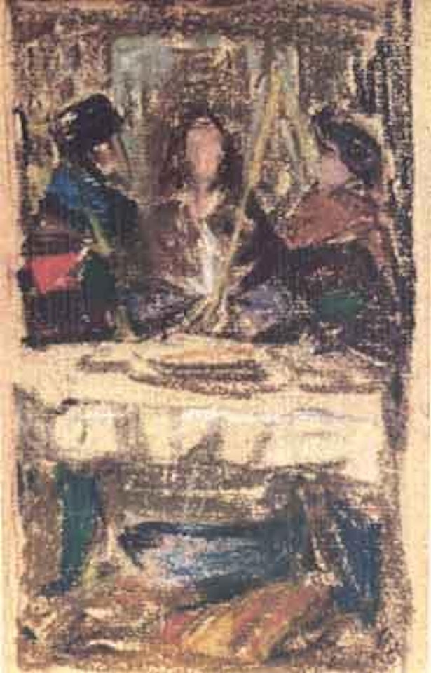 Village fete with banquet in Brittany by Eugène Boudin