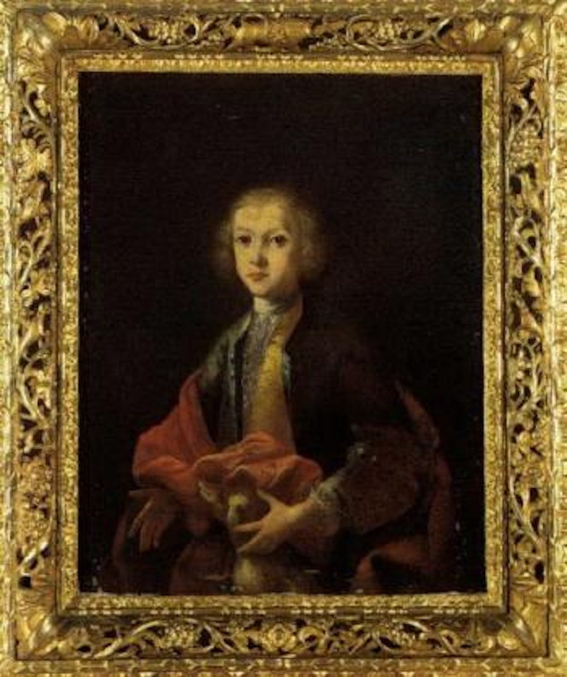 Portrait of boy with dog by Venetian School