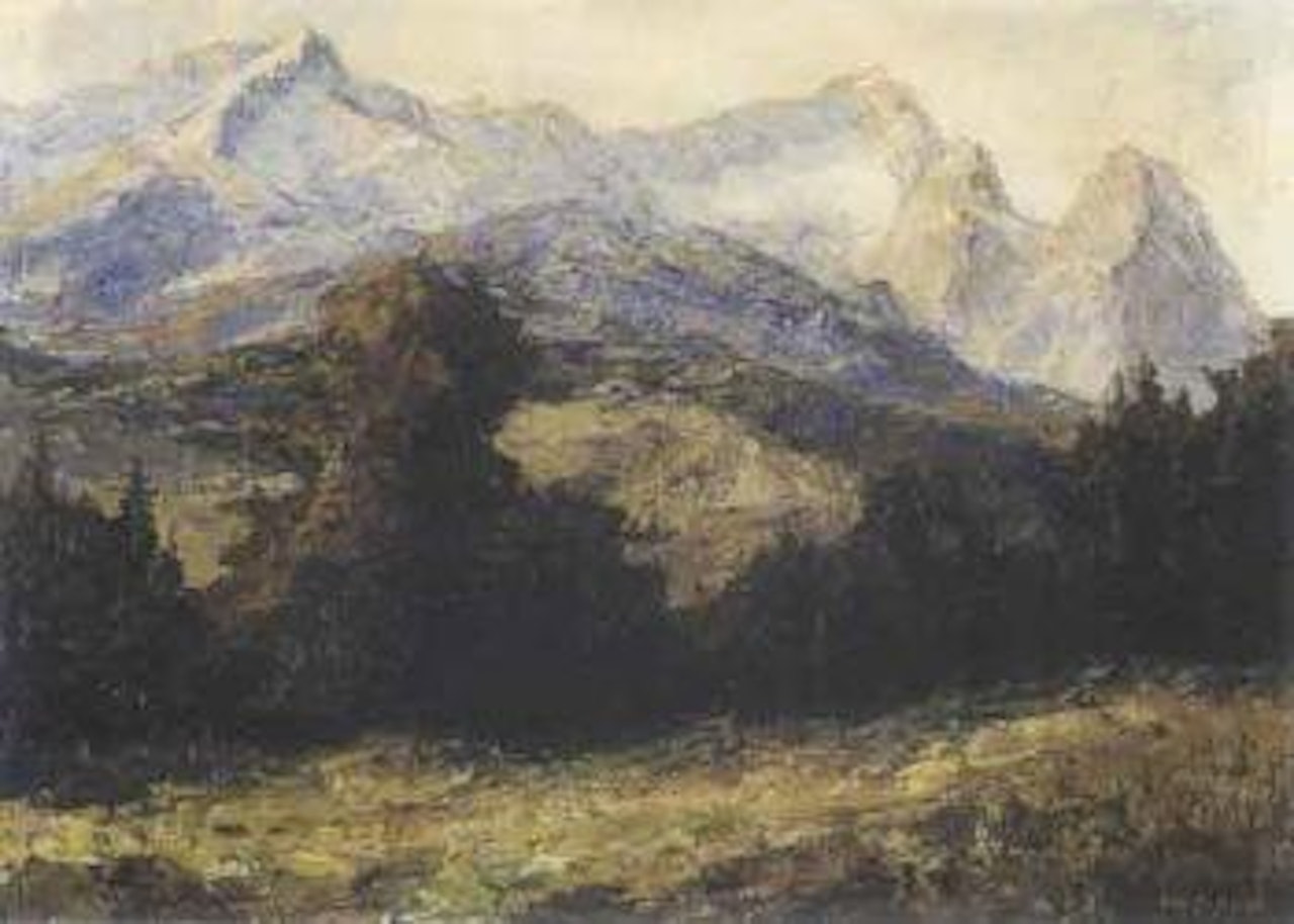 Schlattau, view of the Zugspitze and Wetterstein range by Otto Pippel