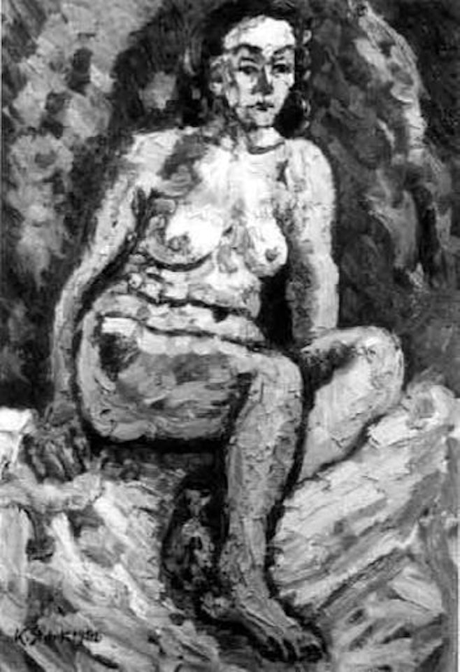 Seated female nude by Karl Stark