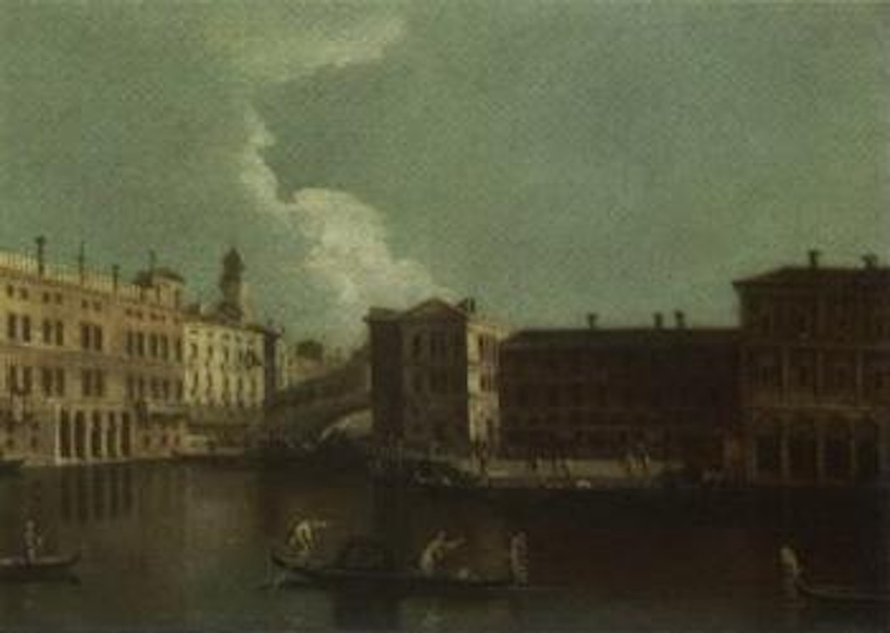 Venice, Grand Canal, looking towards Rialto Bridge by Venetian School
