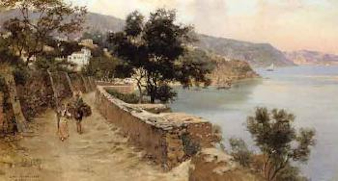 The Amalfi Coast with figures by Carlo Brancaccio