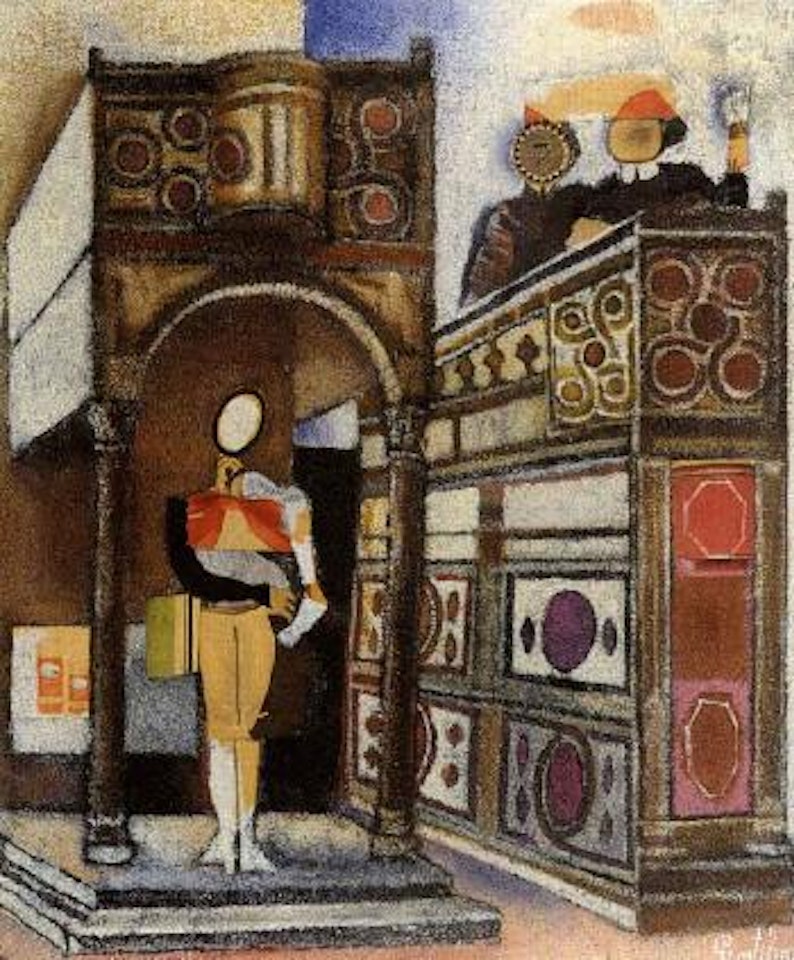 Figures in cathedral by Franco Gentilini