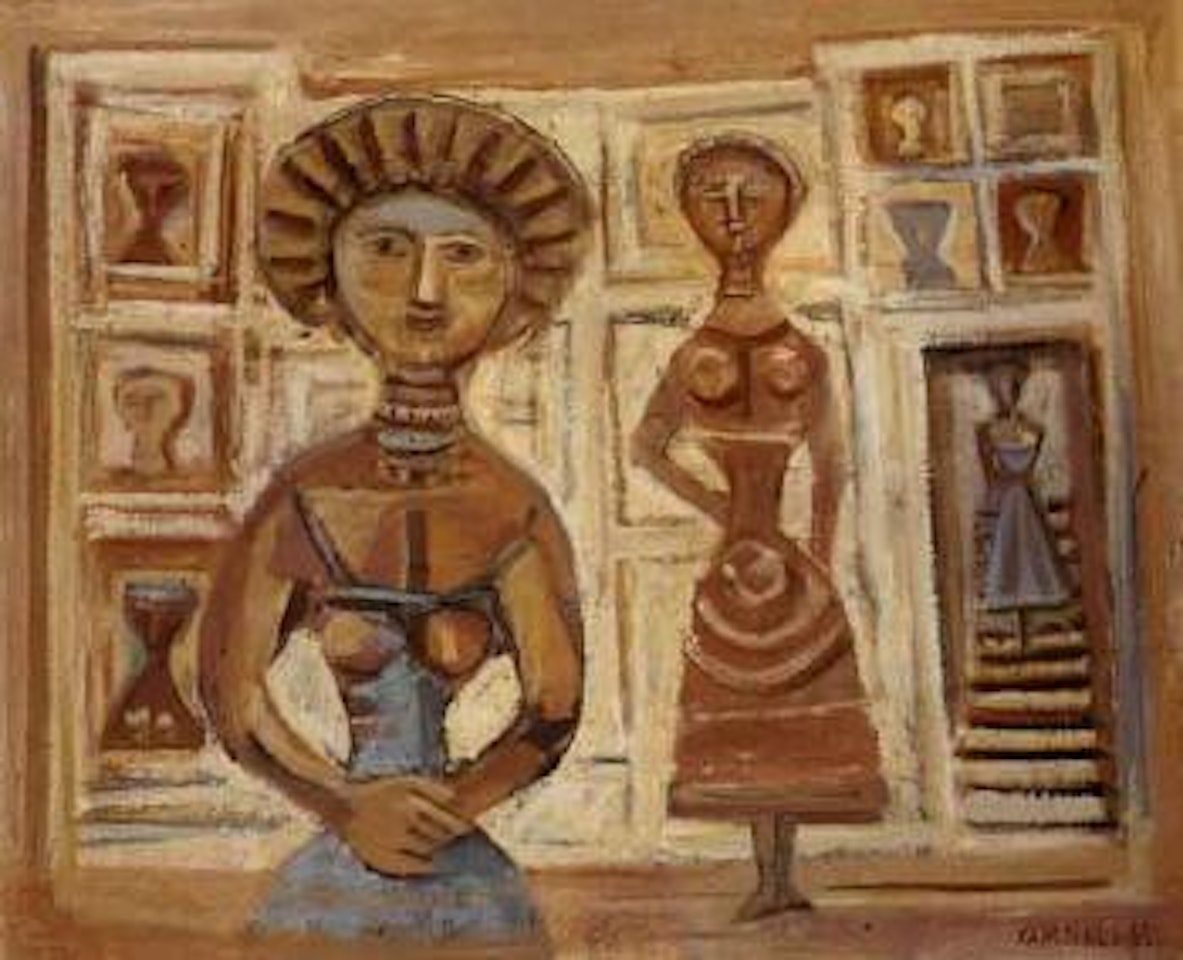 Ladies in museum by Massimo Campigli