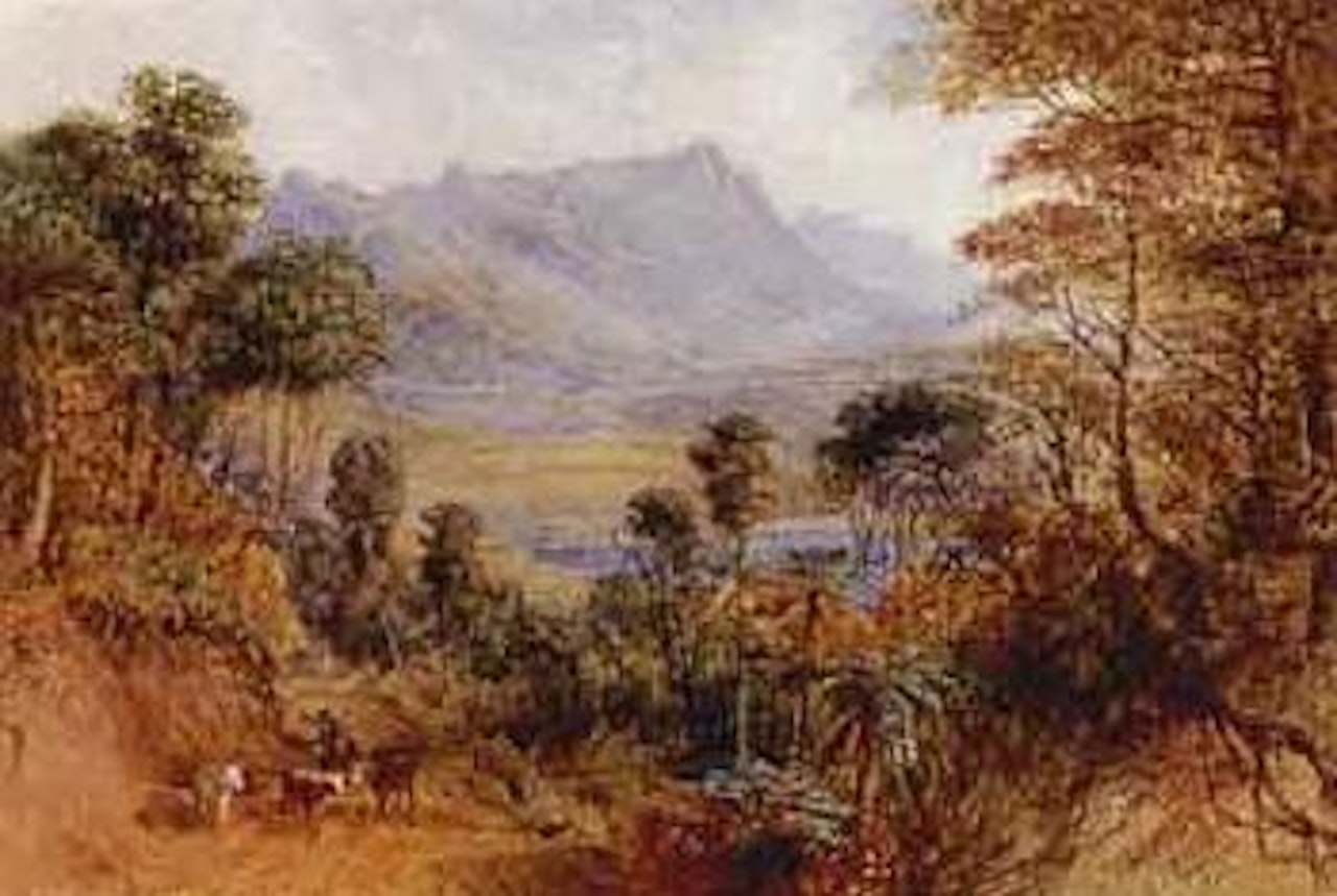 Bullock team at lake Wakatipu by Nicholas Chevalier