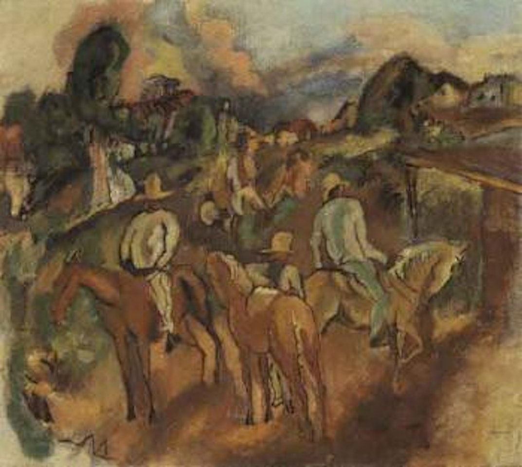 Scene cubaine aux cavaliers by Jules Pascin