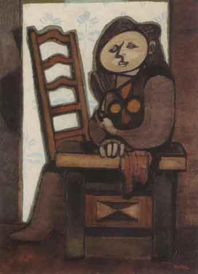 Woman with chair by Jankel Adler