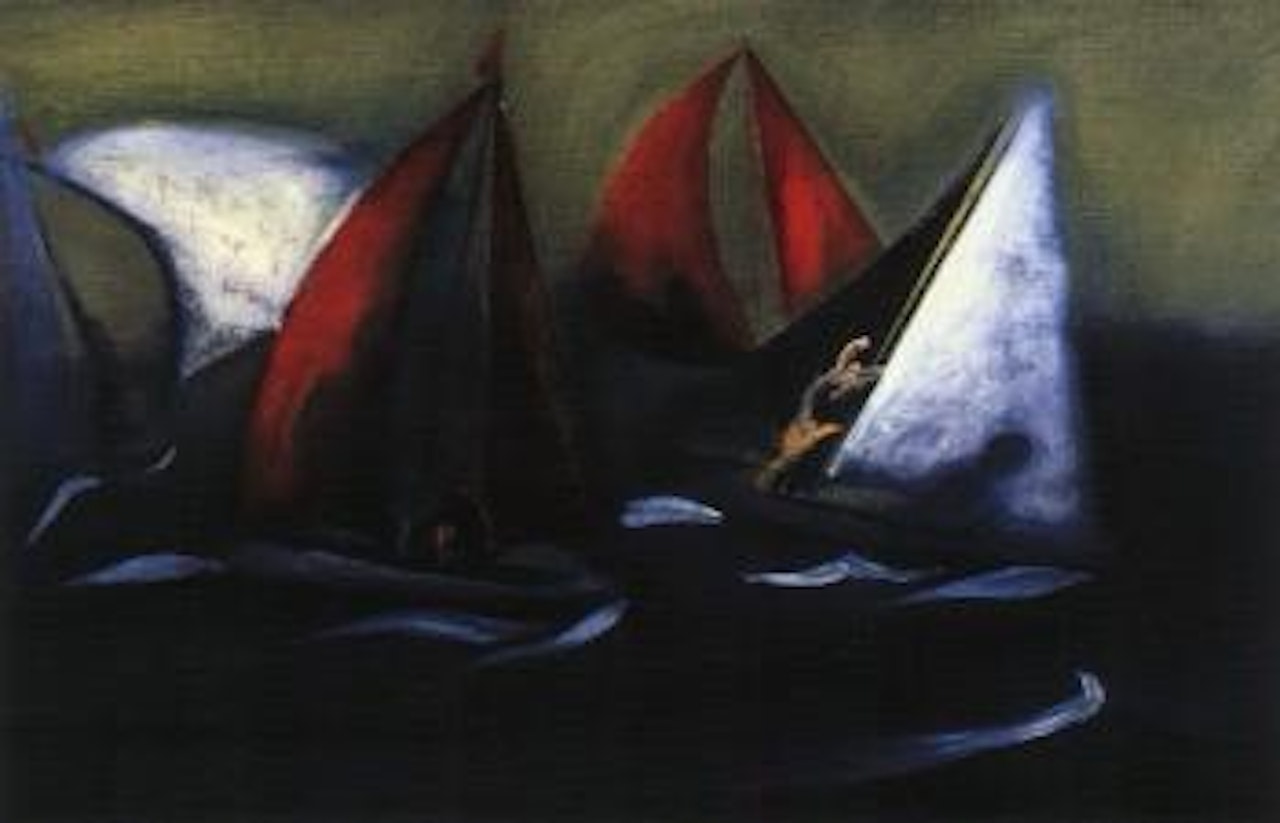 Yacht race by Charles Blackman