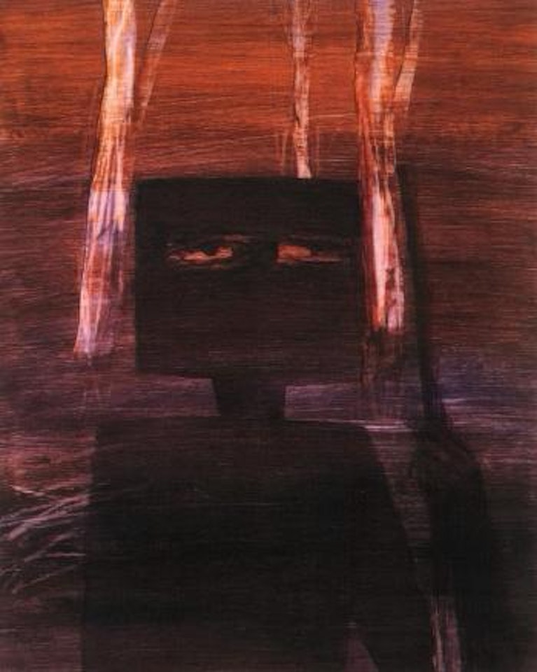 Kelly in the forest by Sidney Nolan