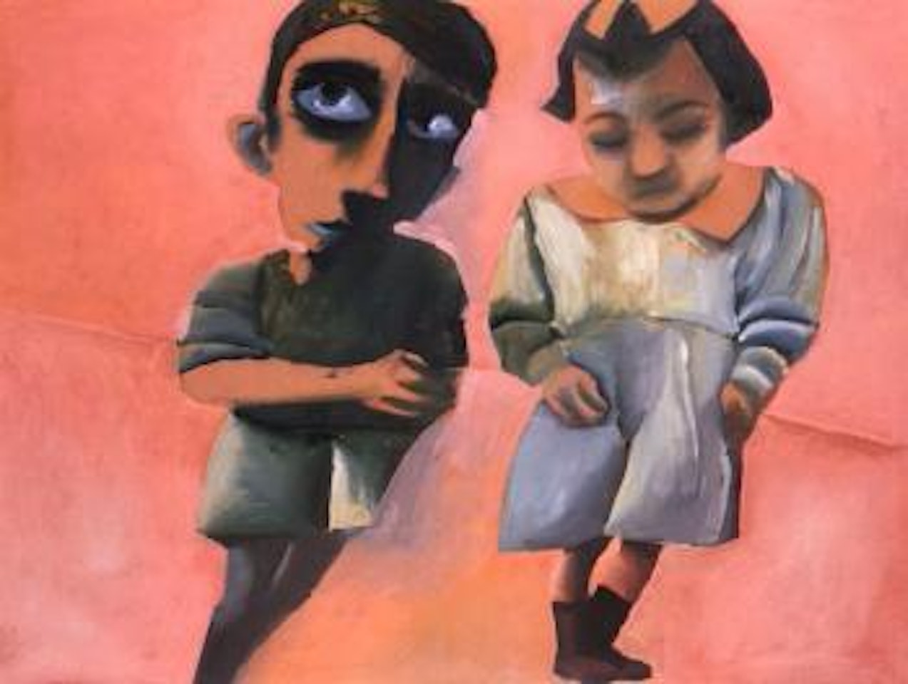 Charles with young girl by Charles Blackman