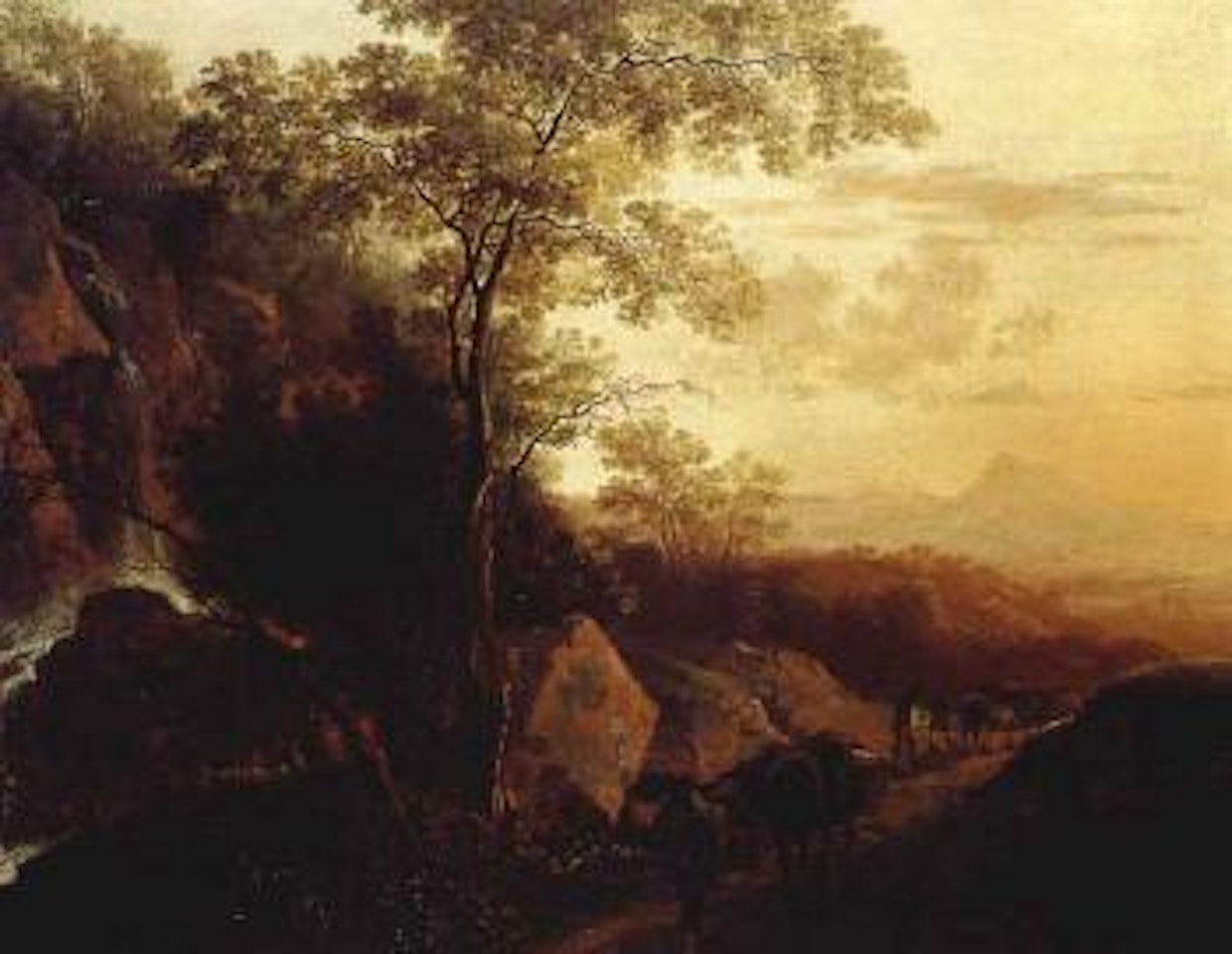 Italianate landscape with waterfall by Jan Both