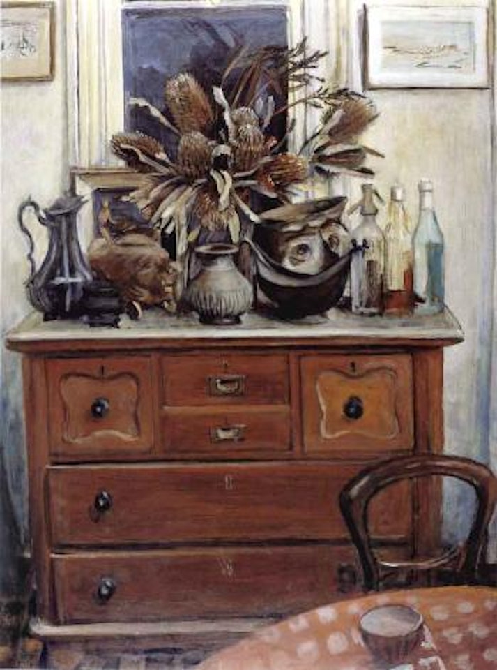Kitchen interior by Margaret Hannah Olley