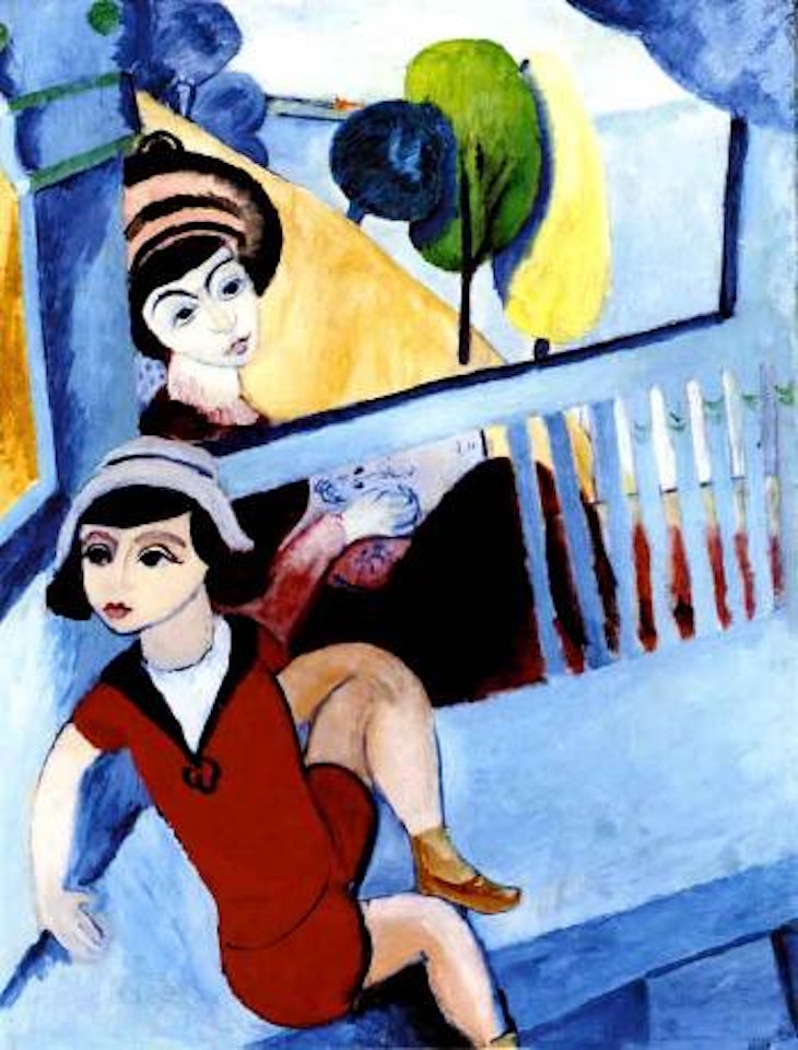 The blue balcony by Sigrid Hjertén