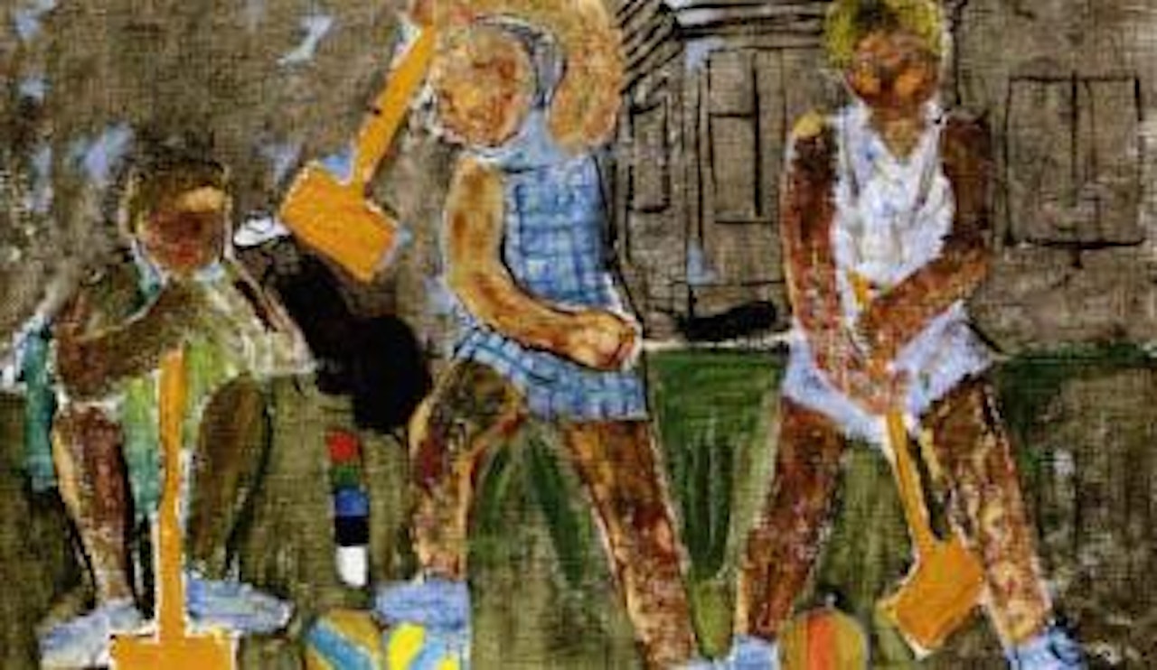 Playing croquet by Ragnar Sandberg