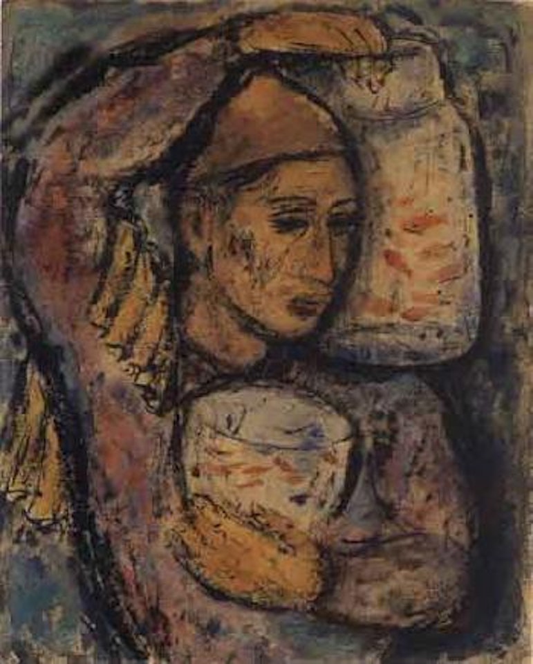 Goldfish vendor by Reuven Rubin