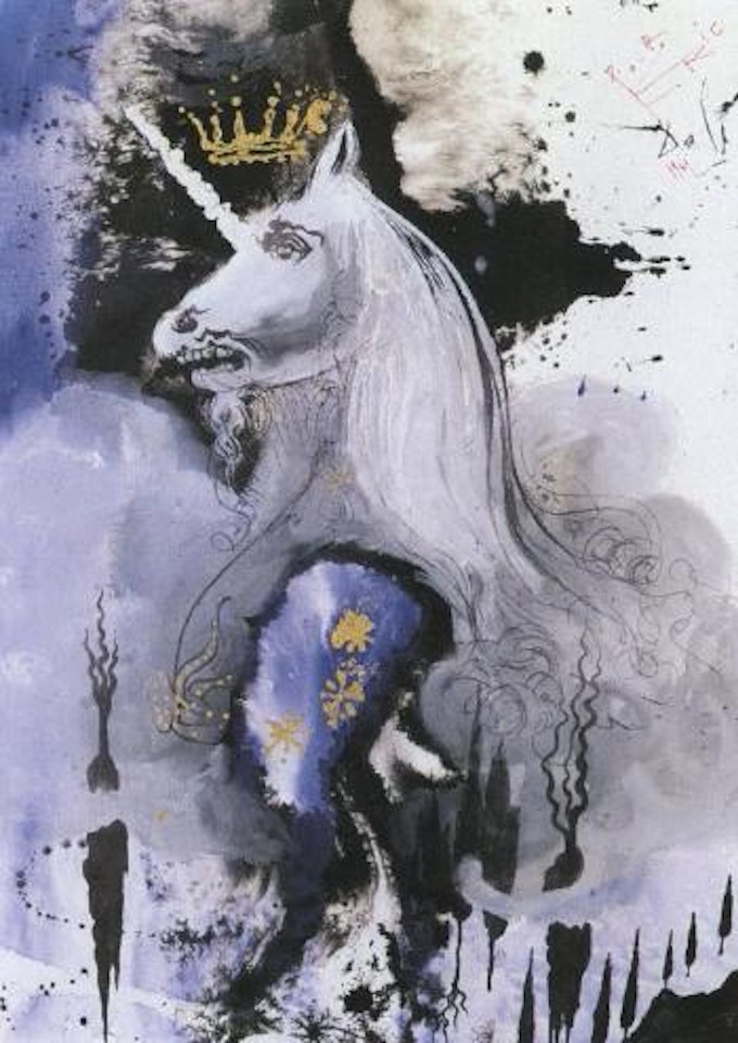 Fantasy with Unicorn by Salvador Dali