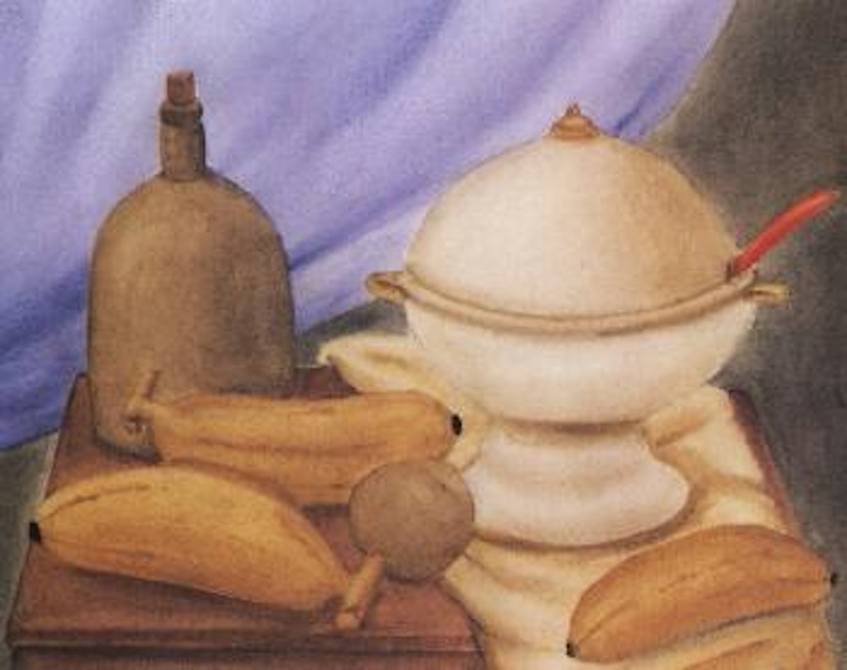 Blue still life by Fernando Botero