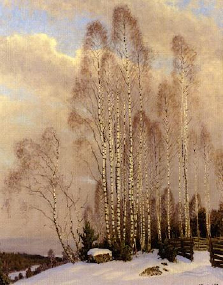 Early spring by Gustaf Fjaestad