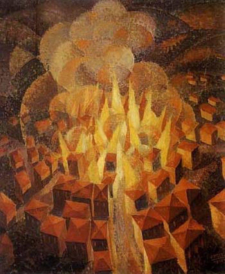 Incendio citta by Gerardo Dottori