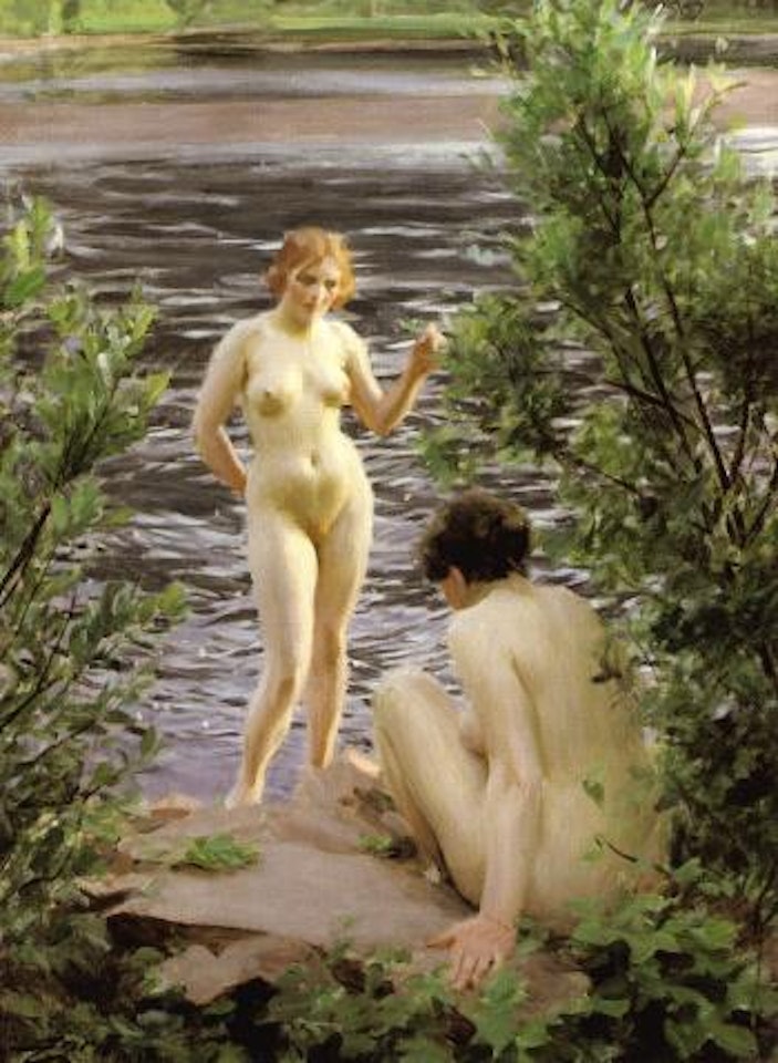 The willow - two nudes by water by Anders Zorn