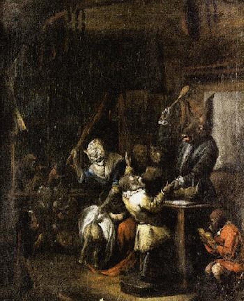 The school room with cats, monkeys and fantasy animals by David Teniers II