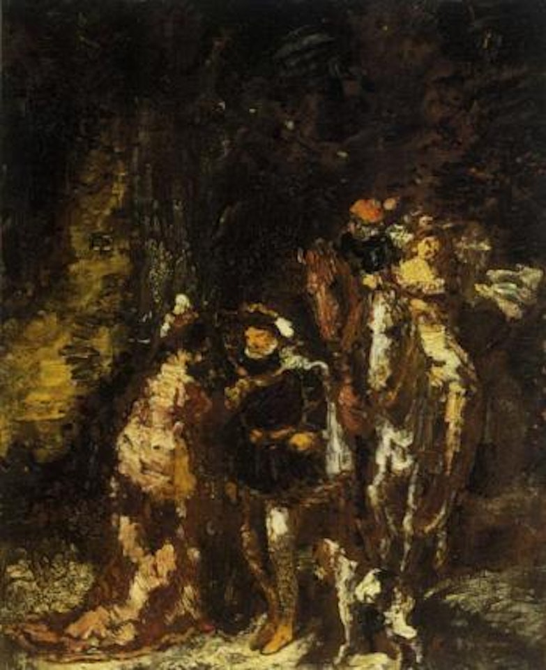 Woodland tryst by Adolphe Monticelli