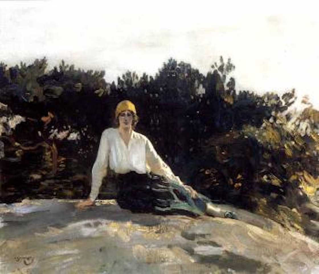Above the wood by Alfred James Munnings