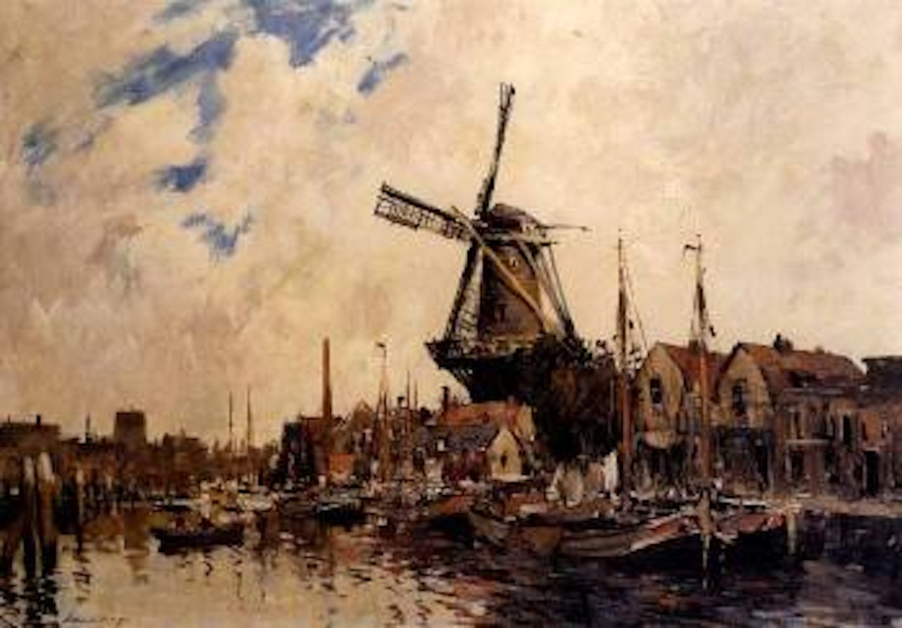 The red lion mill, Gouda by Edward Seago