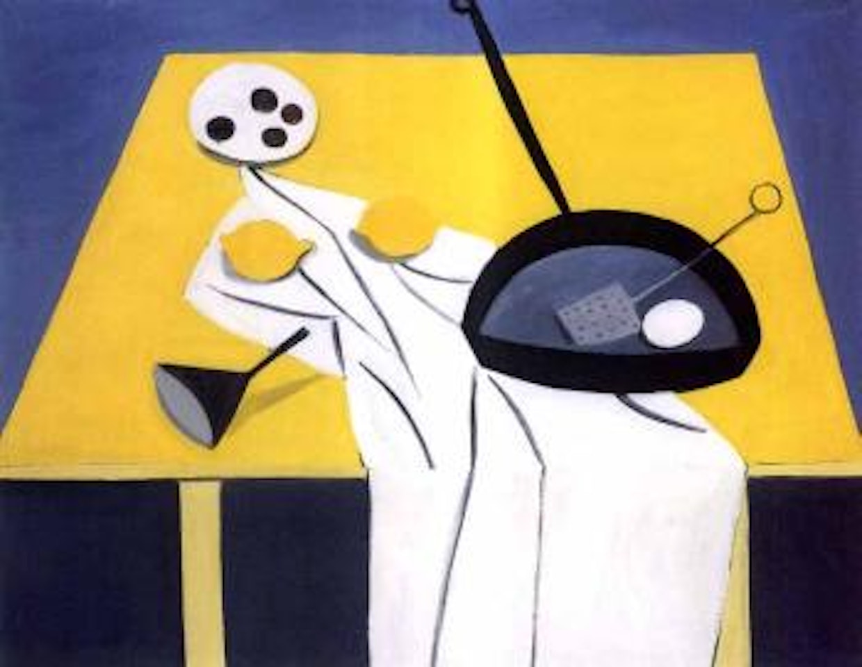 Frying pan, funnel, eggs and lemons by William Scott