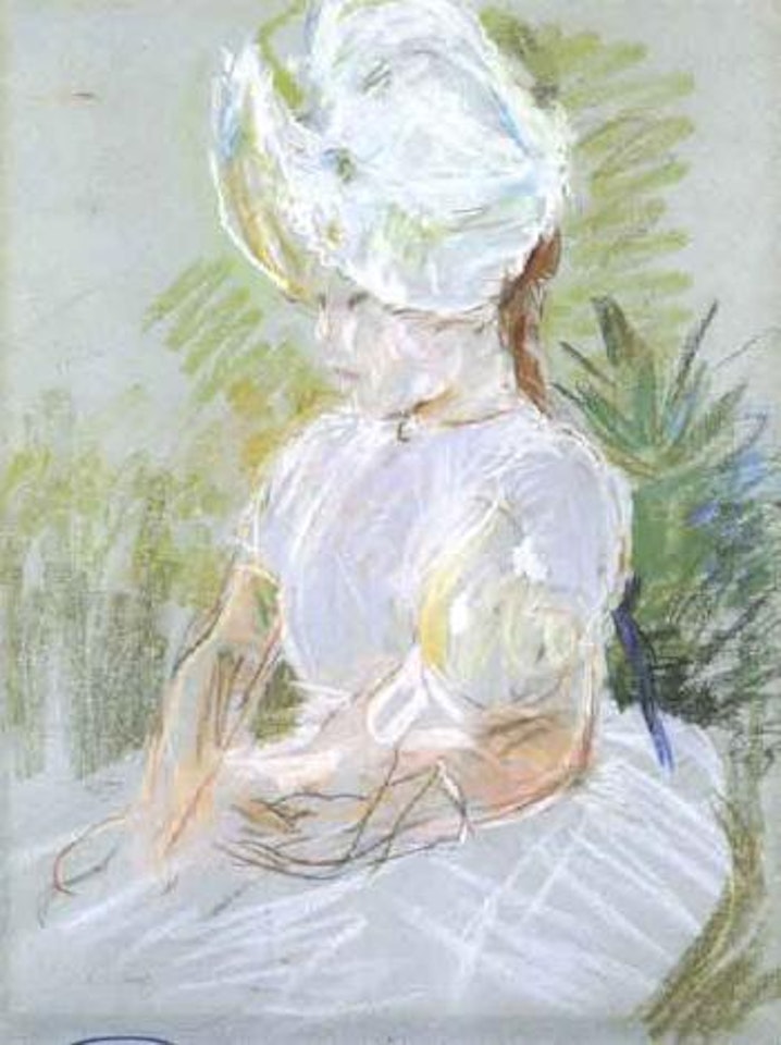 Fillette a la capeline blanche by Berthe Morisot
