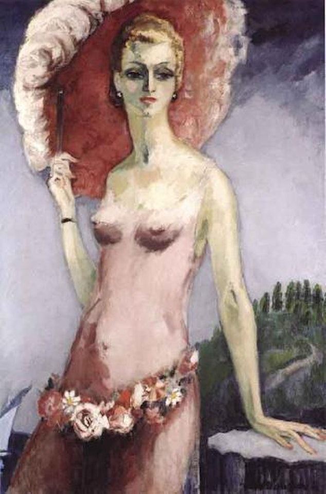Femme au pananche en plumes by Kees van Dongen