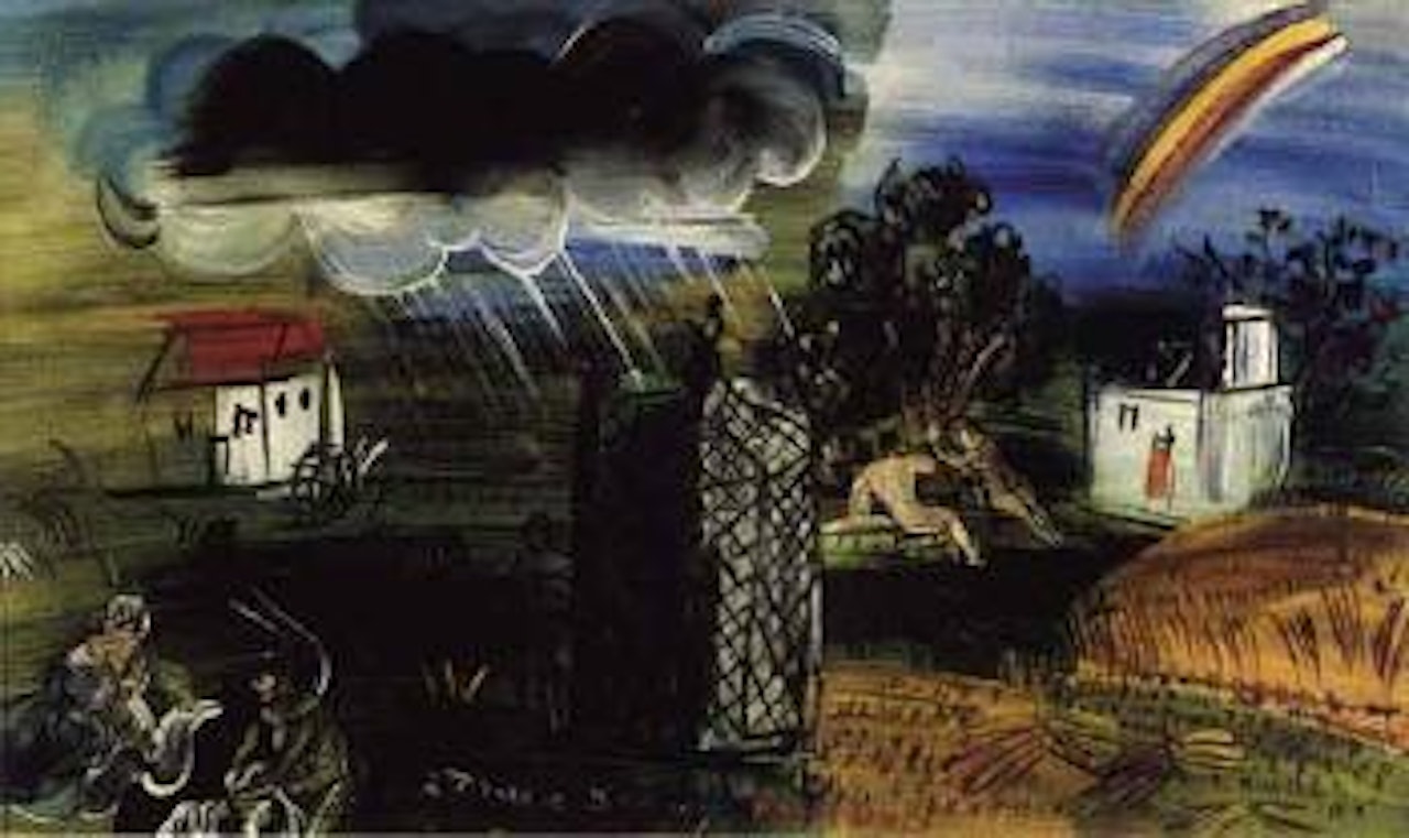 La tonnelle a l'arc en ciel et au gros nuage by Raoul Dufy