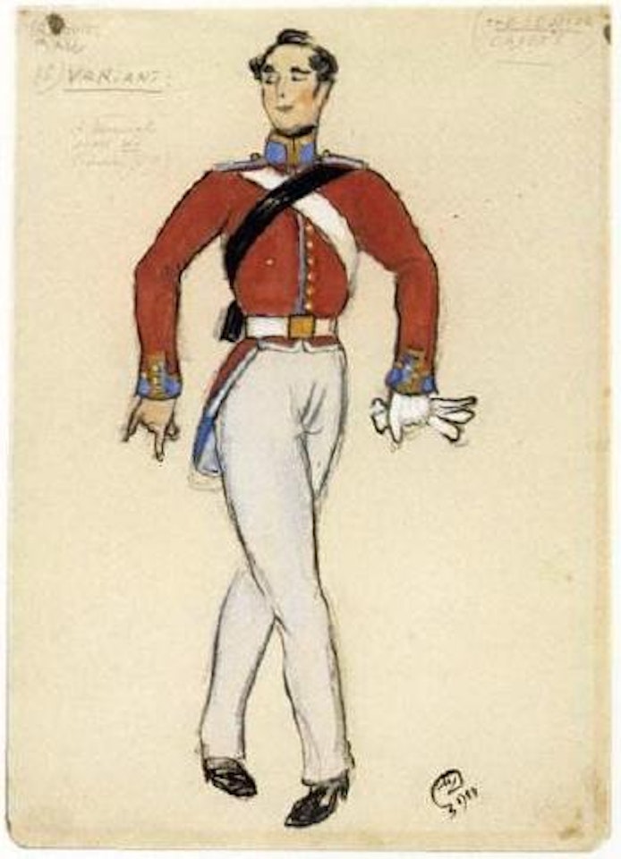 Interior with statue. Interior of hall by Mstislav Valerianovich Dobuzhinsky