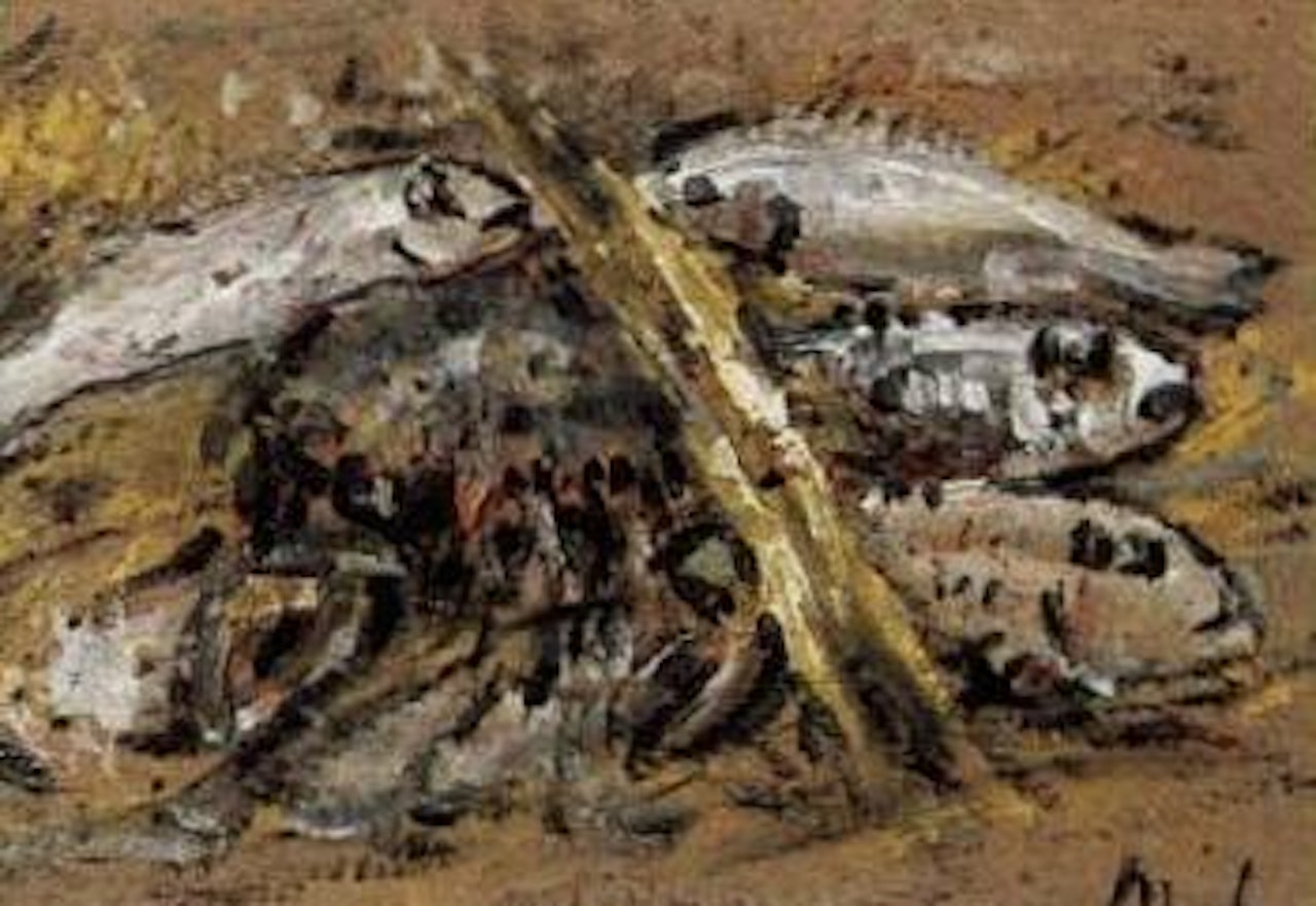 Still life with fish by Mikhail Larionov