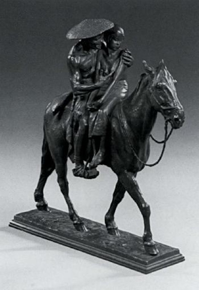 Mongol rider with girl by German School