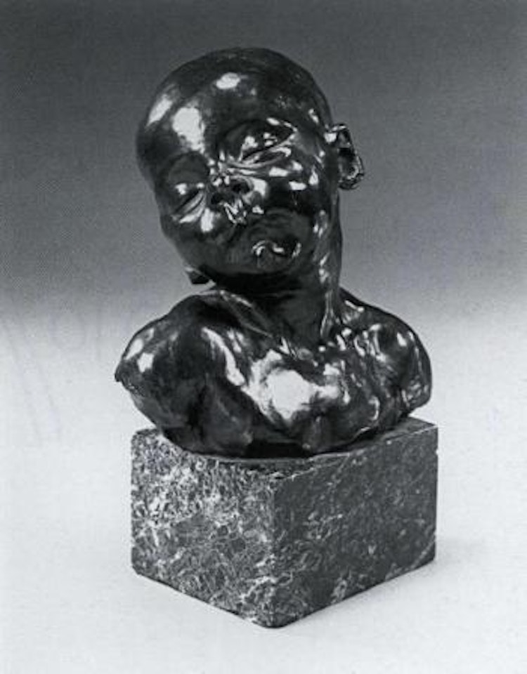 Head of sleeping infant by Aime Jules Dalou