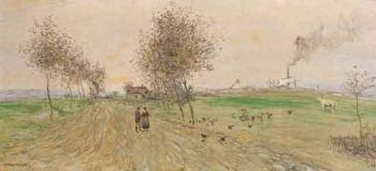Route dans la banlieu by Jean Francois Raffaelli