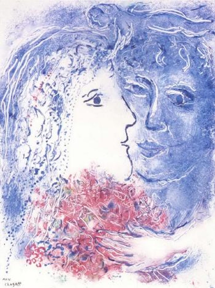 Les amoureux en bleu by Marc Chagall