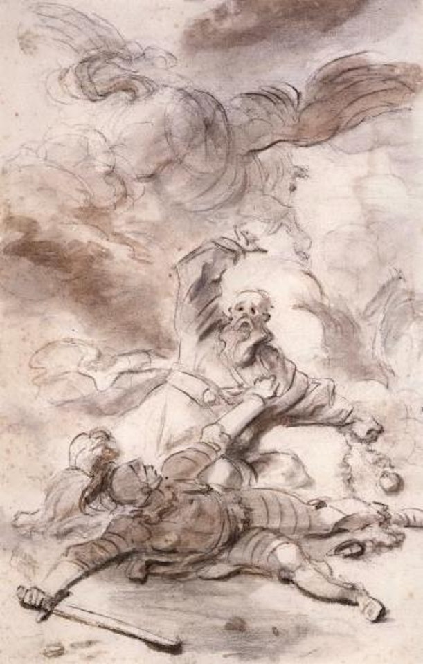 Atlante is vanquished by Bradamante, Orlando Furioso by Jean-Honoré Fragonard