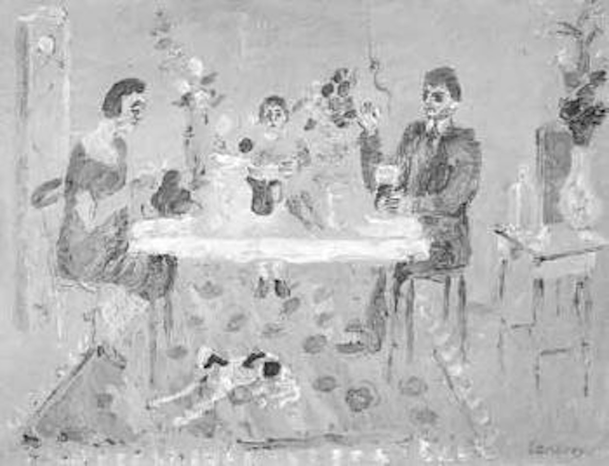 Family at table by André Lanskoy