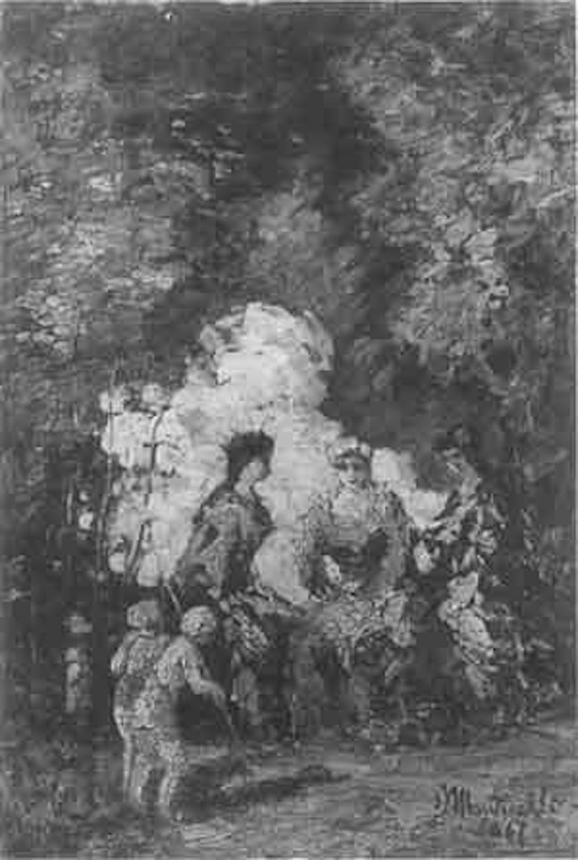 Signore nel bosco by Adolphe Monticelli