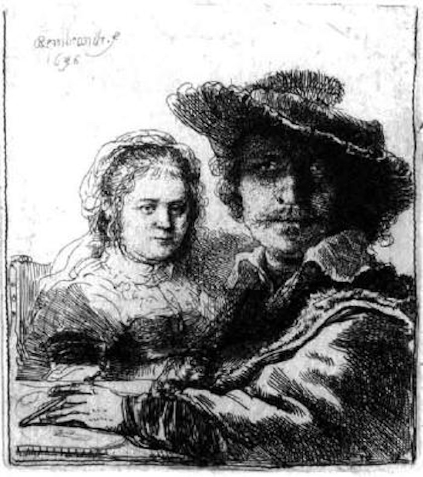 Rembrandt with Saskia by Attributed to Rembrandt Harmensz van Rijn