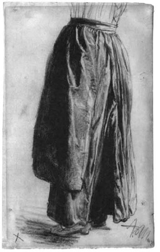 Study of woman in long dress by Adolph Menzel