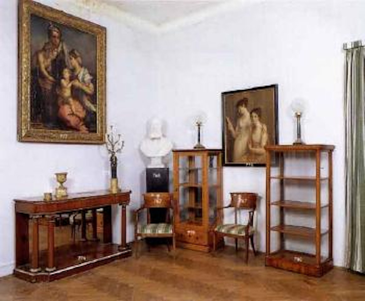 Portrait of two young ladies, one reading by Italian School