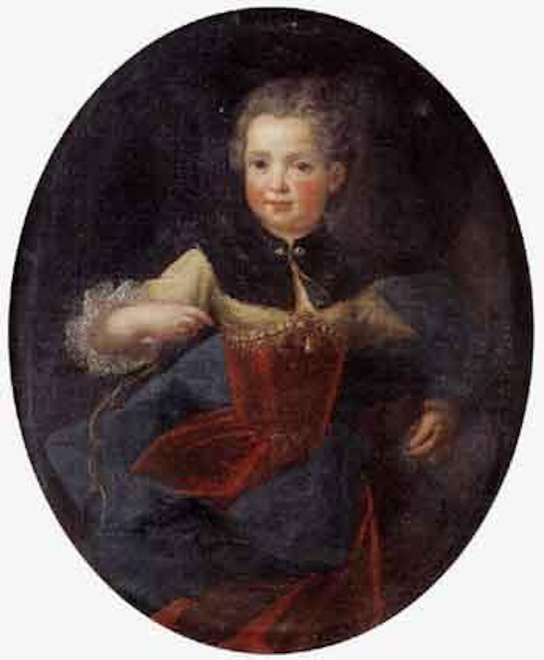 Portraits of girl in hunting costume and with flowers by German School