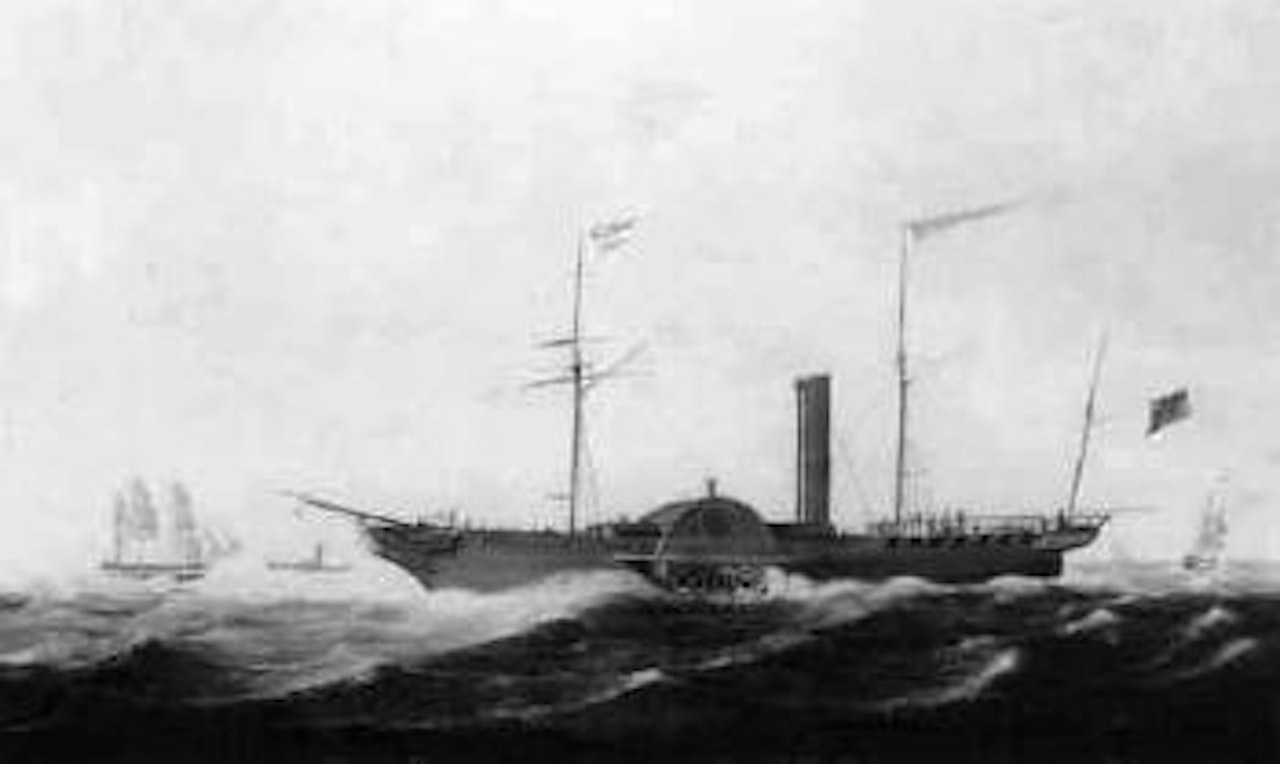The paddle steamer 'Actaeon' by English School