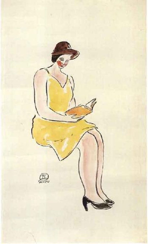 Reader in yellow by Sanyu