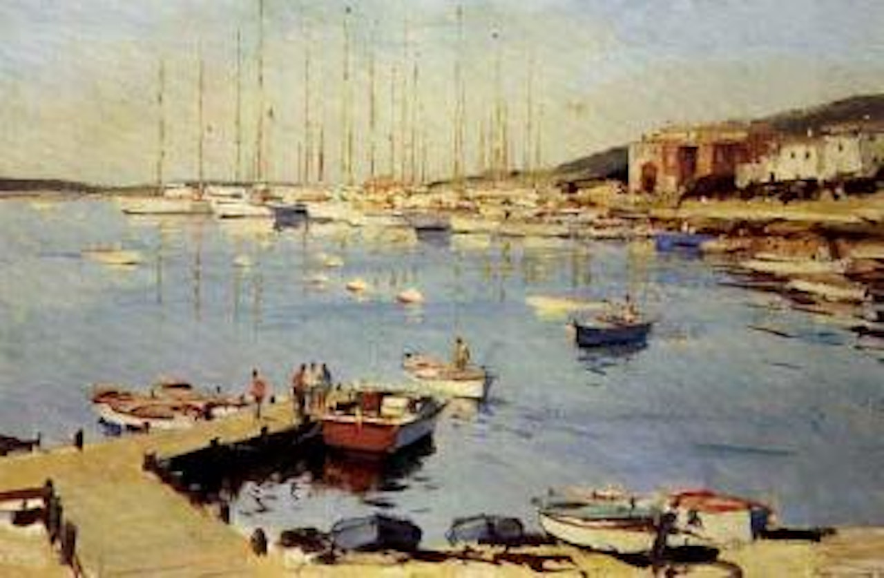 Morning sunlight, the Yacht Harbour, Porto Cervo by Edward Seago