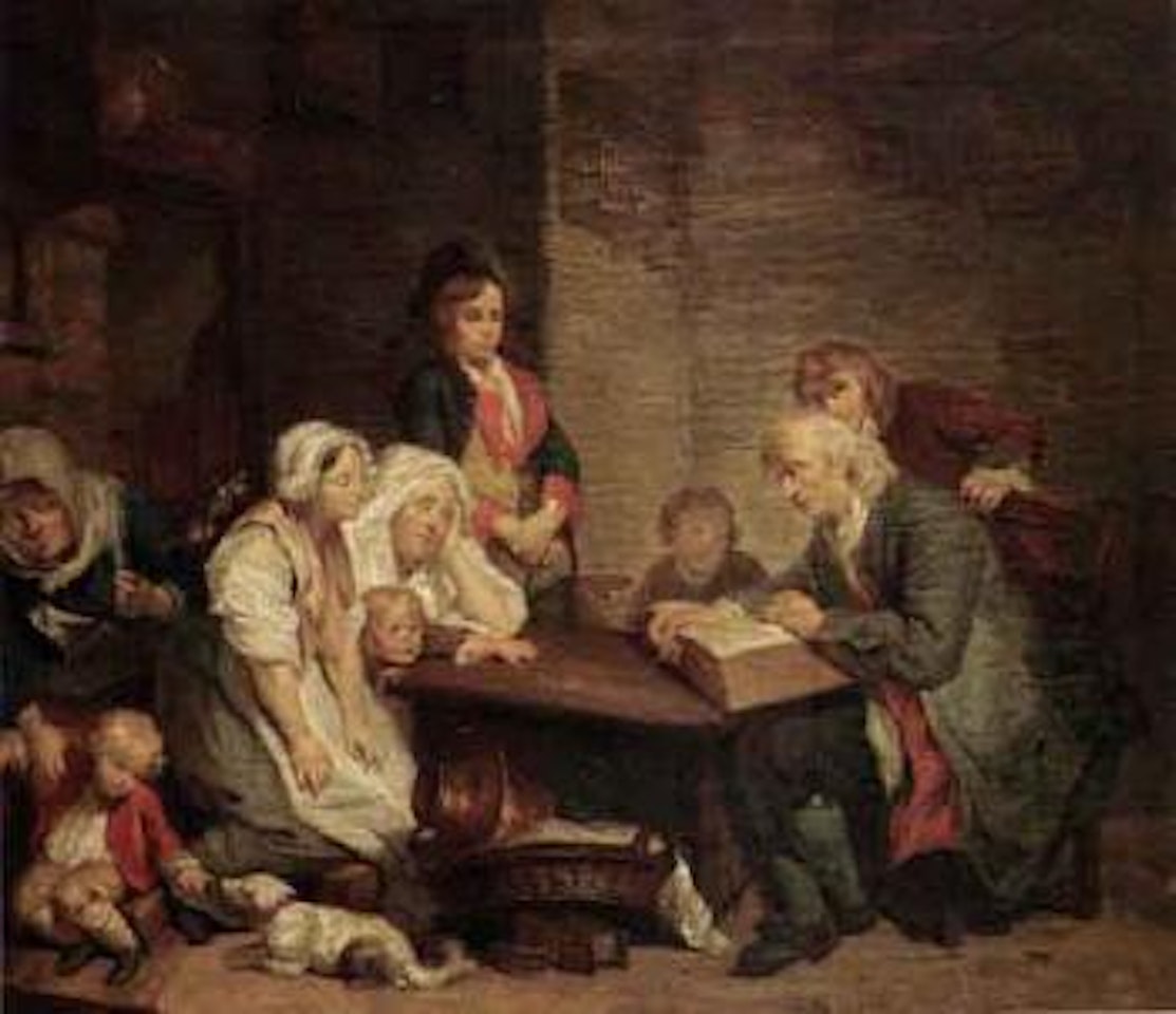 Lecture de la bible by Jean-Baptiste Greuze